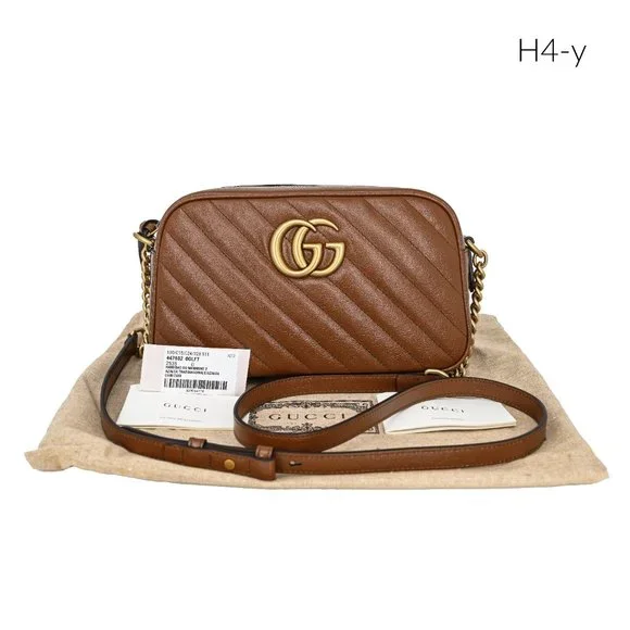 Gucci 447632 GG Marmont Diagonal Matelassé Leather Cross Body Bag - Picture 7 of 11